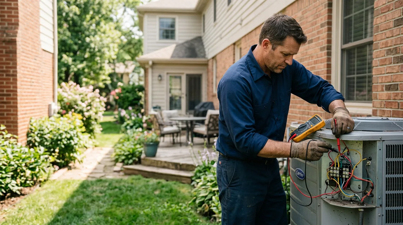 HVAC technician working near Nebo, IL
